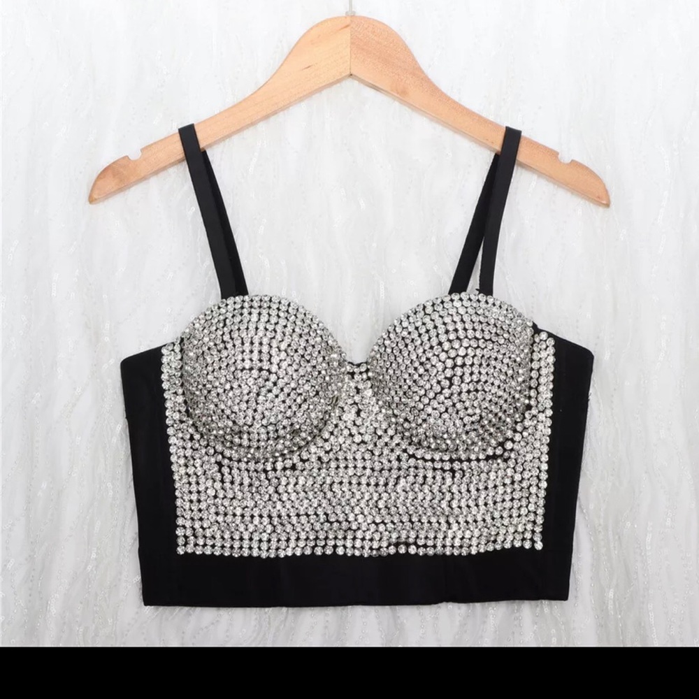 The sang Rhinestone crop top NWT